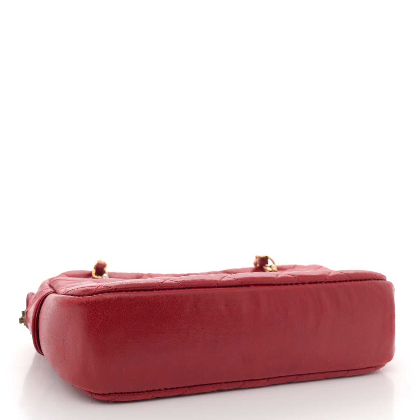 Lambskin Quilted Camera Case Red