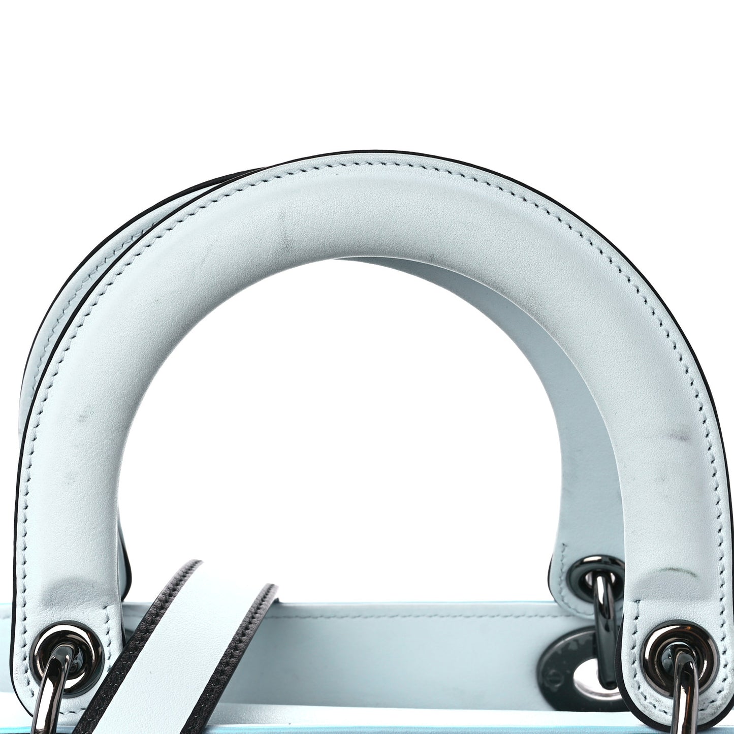 X EDUARDO TERRAZAS Printed Calfskin Medium Lady Dior Art Light Blue Multicolor