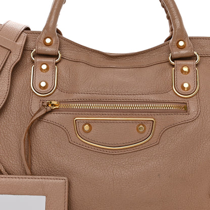 Balenciaga Chevre Gold Metallic Edge Hardware City Rose Des Sables 8 of 14