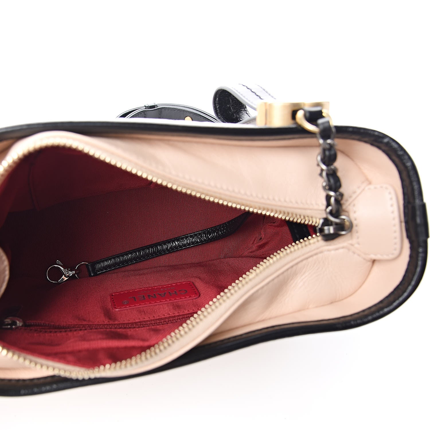 Chanel Aged Calfskin Quilted Small Gabrielle Hobo Beige Black 5 of 11