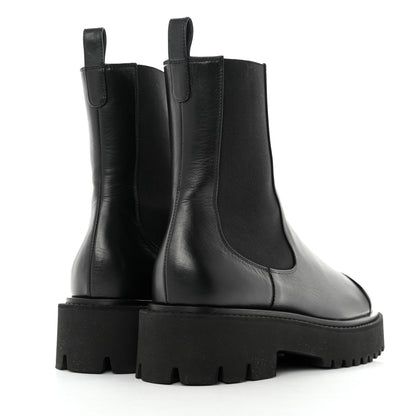 Chanel Crumpled Calfskin Patent Cap Toe Short Boots 39 Black 4 of 9