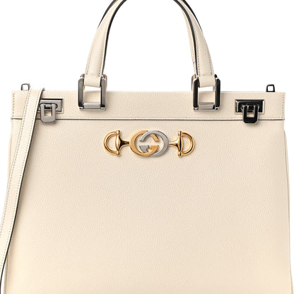 Gucci Grainy Calfskin Medium Zumi Top Handle Bag Mystic White 7 of 9