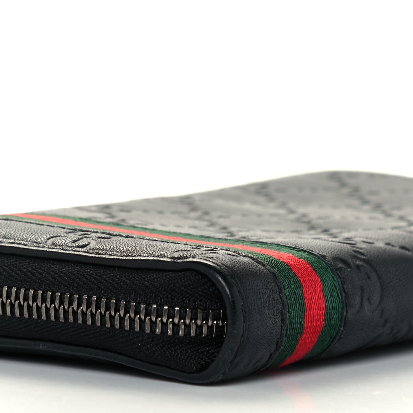 Guccissima Web Zip Around Wallet Black