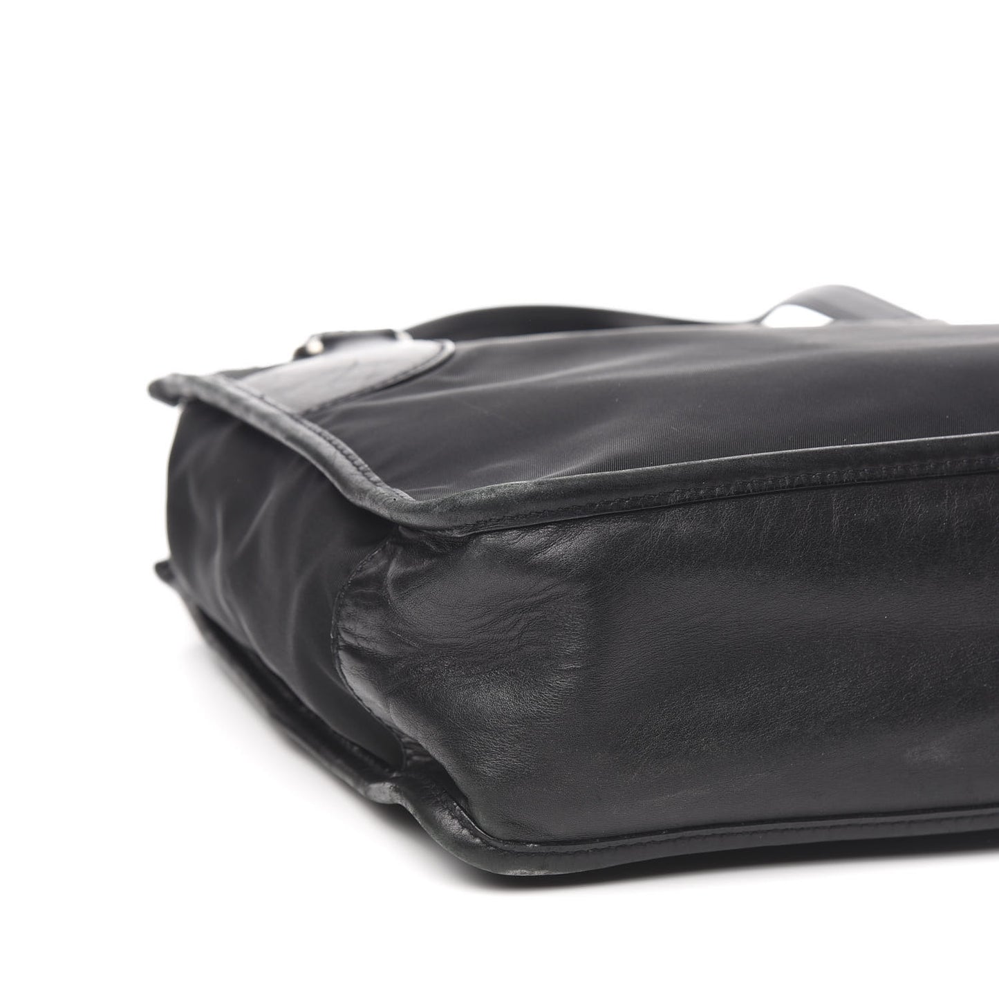 Calfskin Tessuto Nylon Tote Black