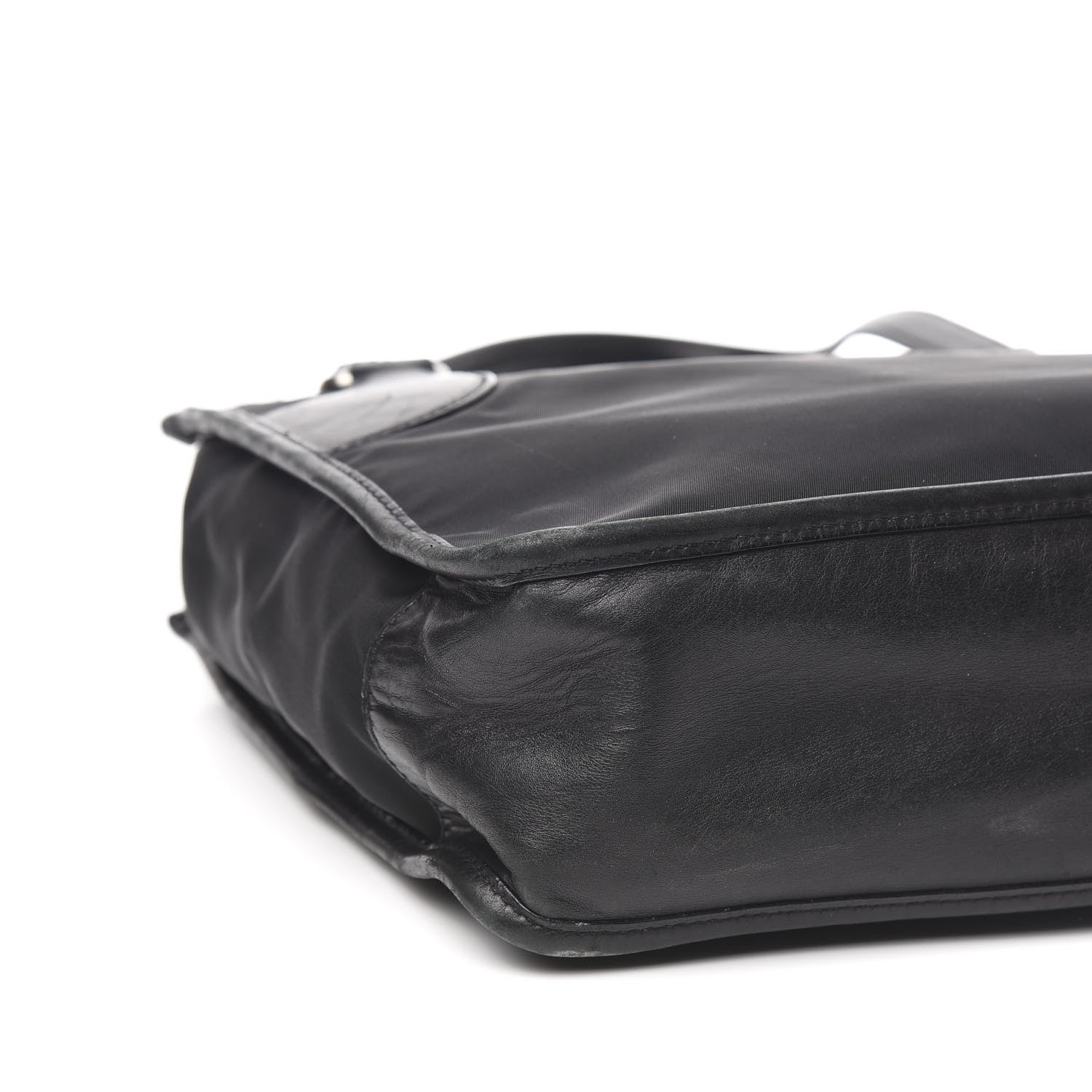 Prada Calfskin Tessuto Nylon Tote Black 7 of 10