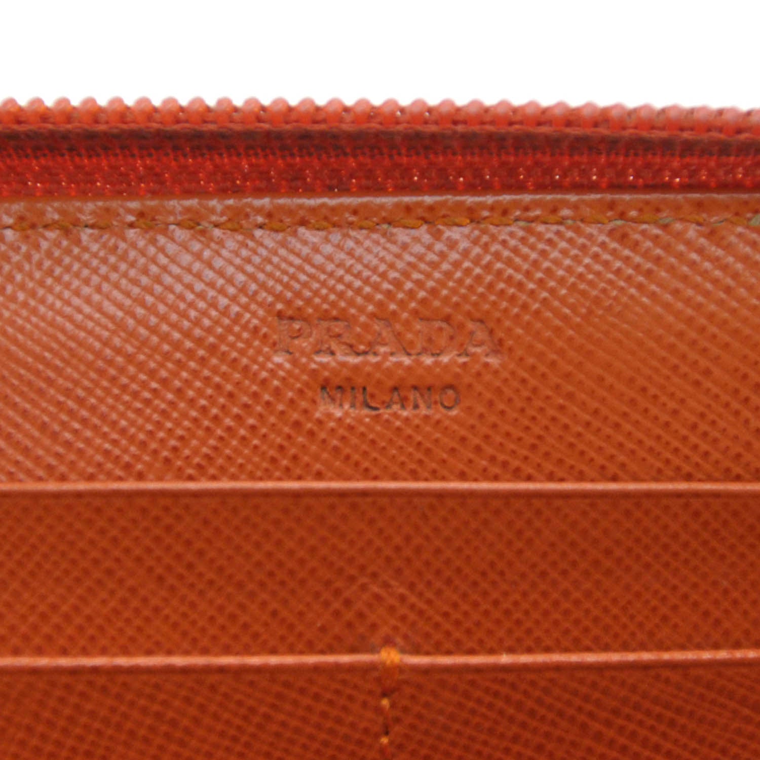 Prada Saffiano Zip Around Wallet Papaya 6 of 7