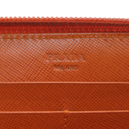 Prada Saffiano Zip Around Wallet Papaya 6 of 7