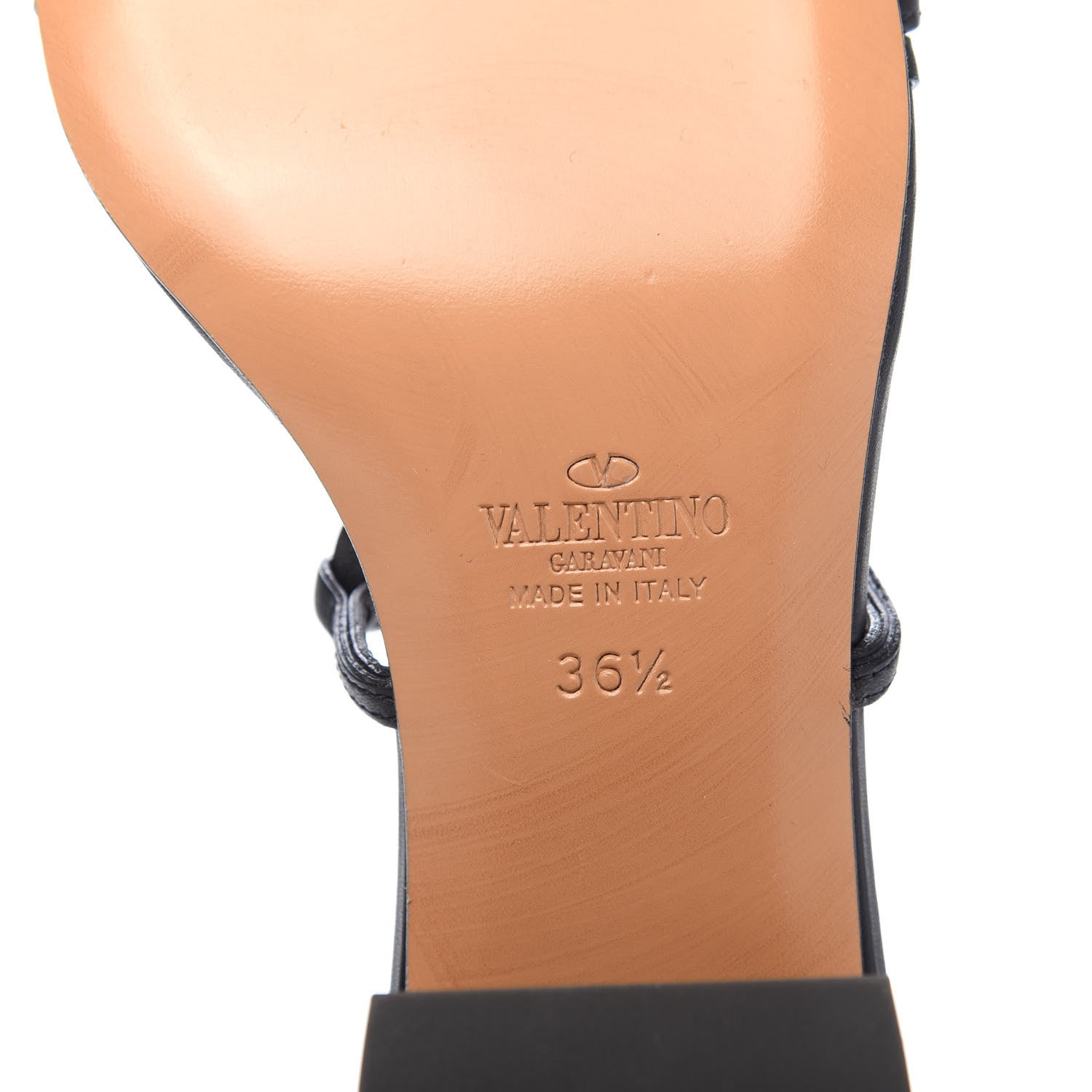 Valentino Garavani Calfskin Mask Embossed Gladiator Sandals 36.5 Brown Black 7 of 8