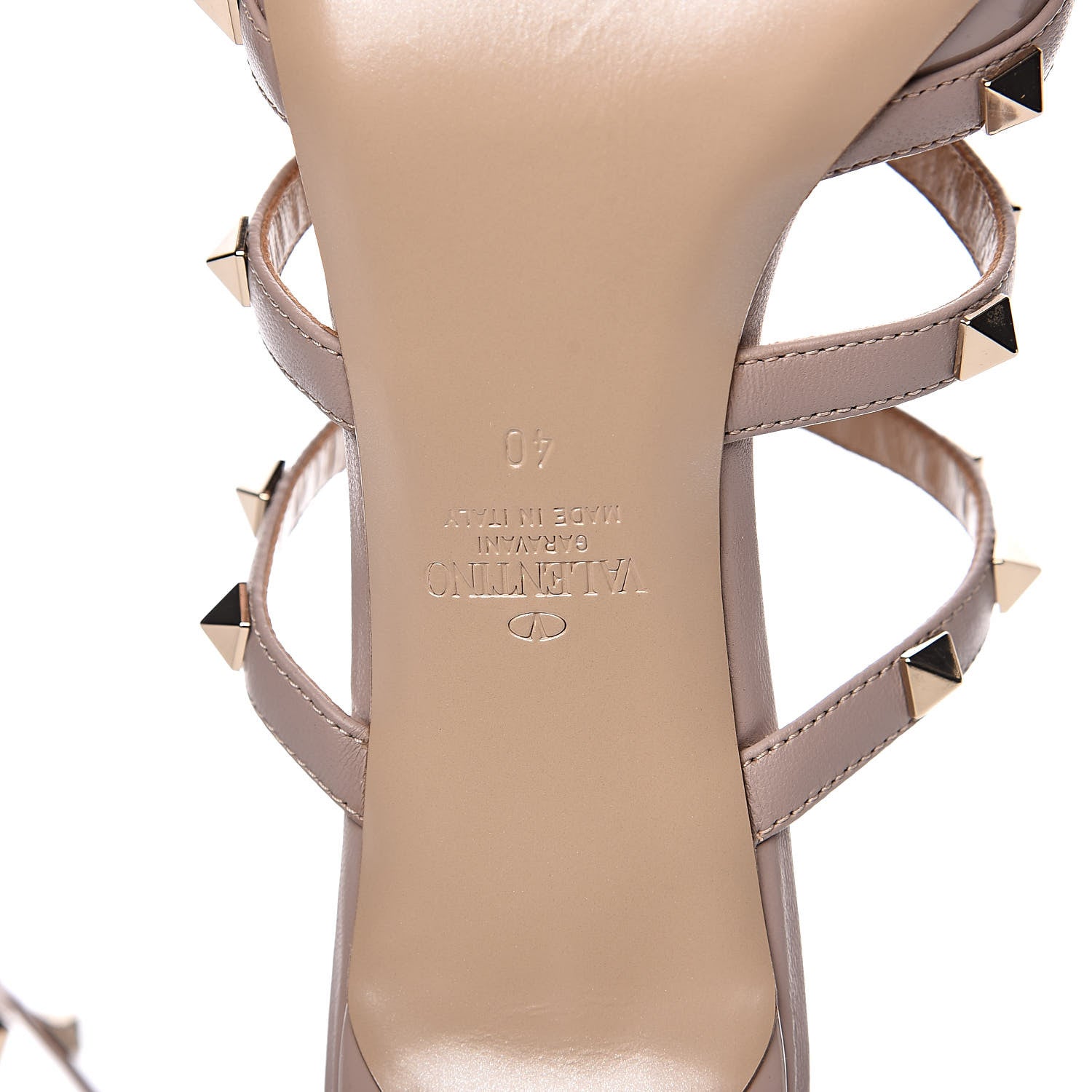 Valentino Garavani Patent Nappa Rockstud 50mm Cage Mules 40 Poudre 7 of 8