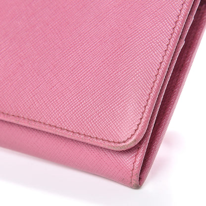 Prada Saffiano Metal Continental Flap Wallet Begonia 7 of 14