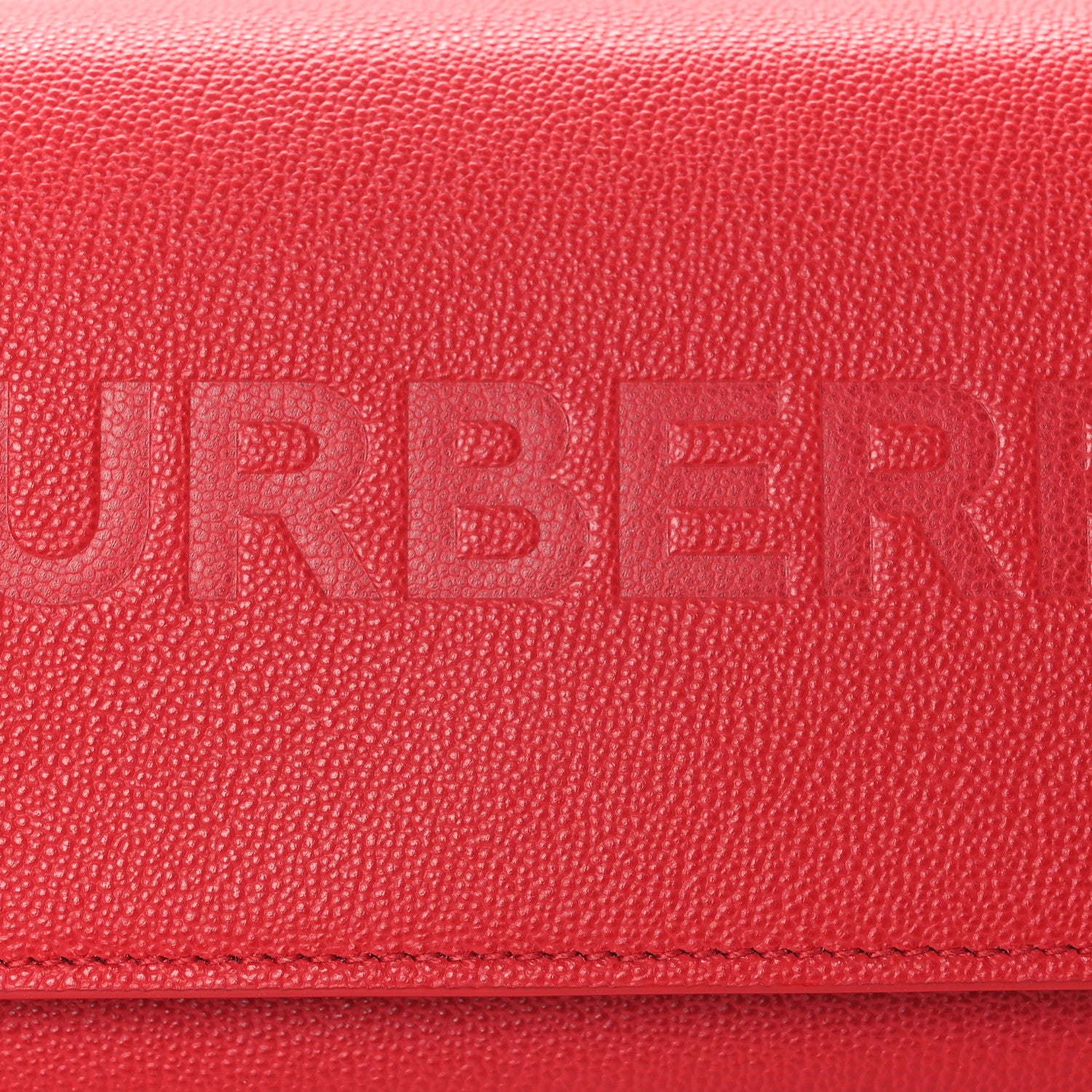 Burberry Grainy Calfskin Logo Henley Wallet On Chain Red 9 of 15