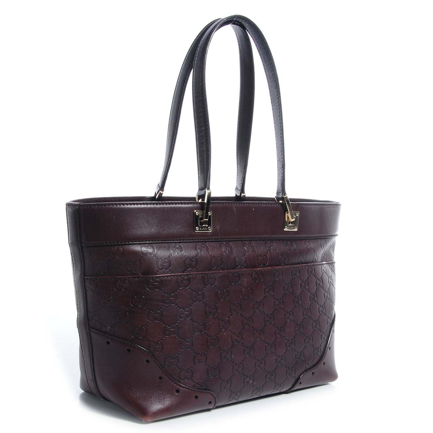 Gucci Guccissima Large Punch Tote Chocolate Brown 3 of 7