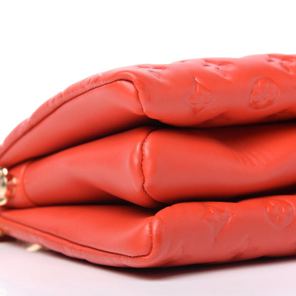 Louis Vuitton Lambskin Embossed Monogram Coussin PM Red 6 of 9