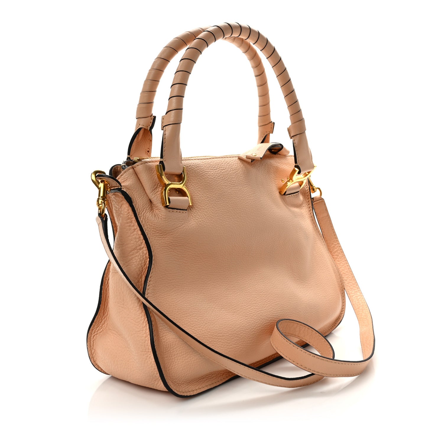 Calfskin Medium Marcie Satchel Light Tan