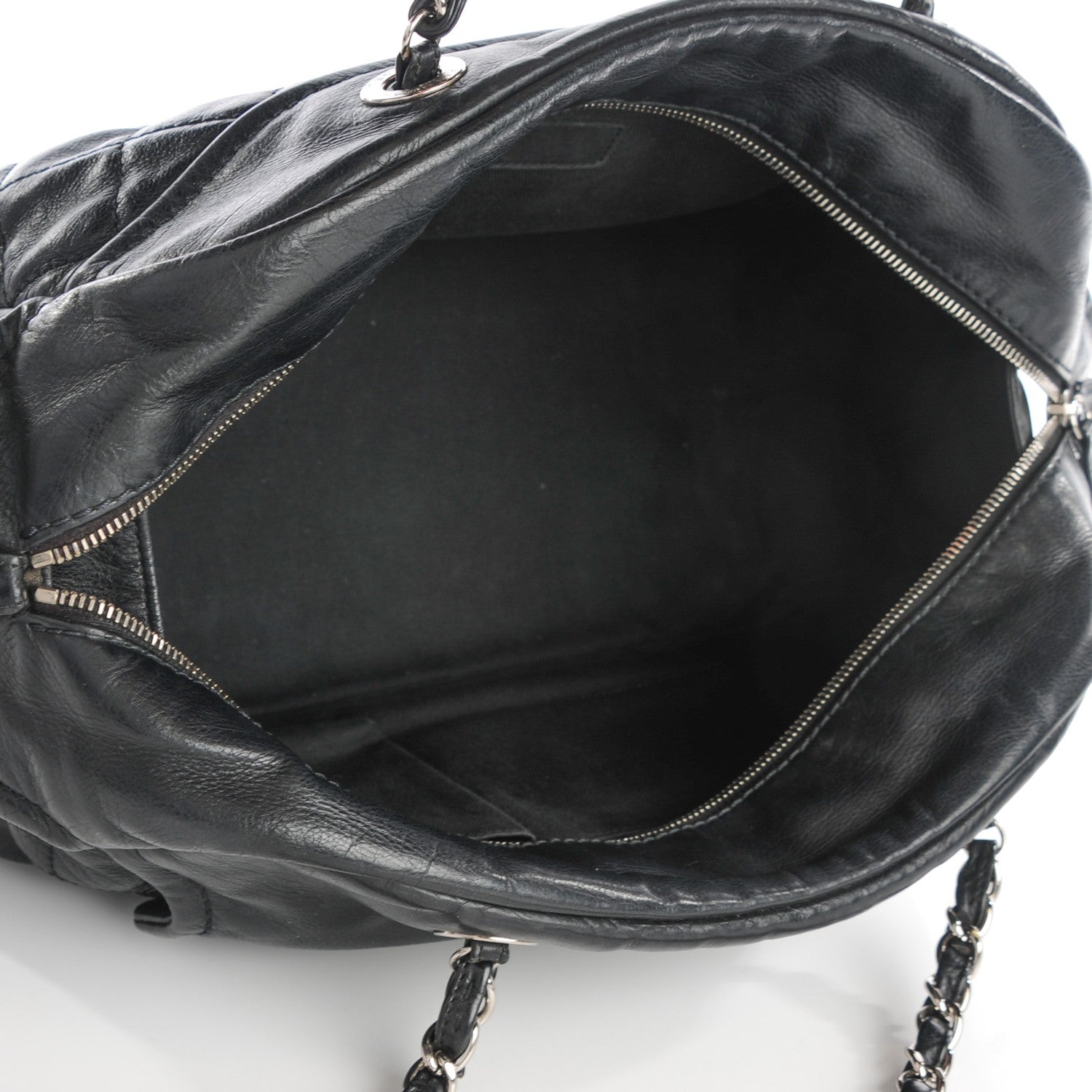 Chanel Calfskin Quilted Bowling Bag Black 5 of 7