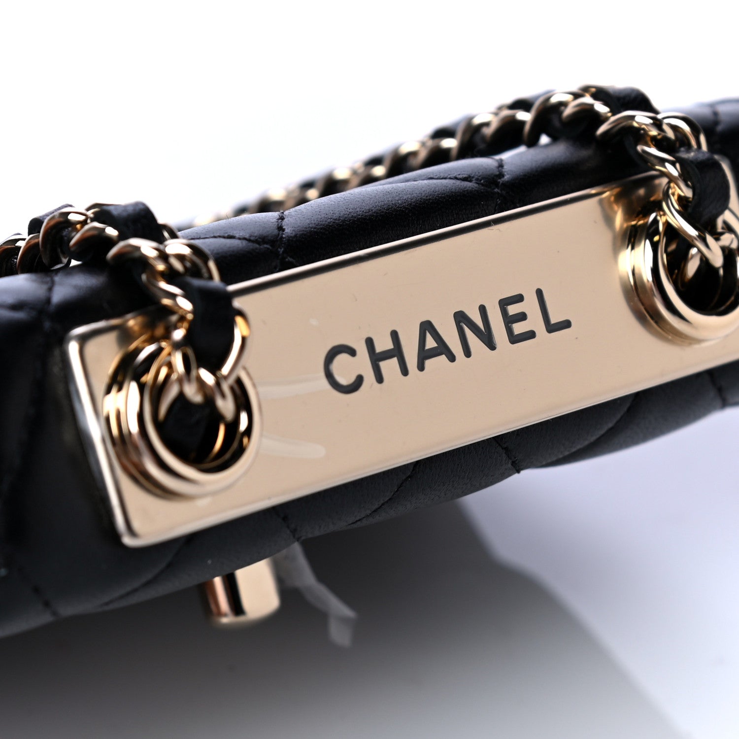 Chanel Lambskin Quilted Trendy CC Card Holder On Chain Black 5 of 5