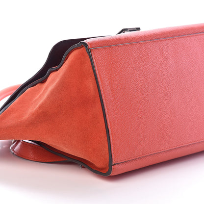 Celine Drummed Calfskin Suede Medium Trapeze Vermillion 9 of 11