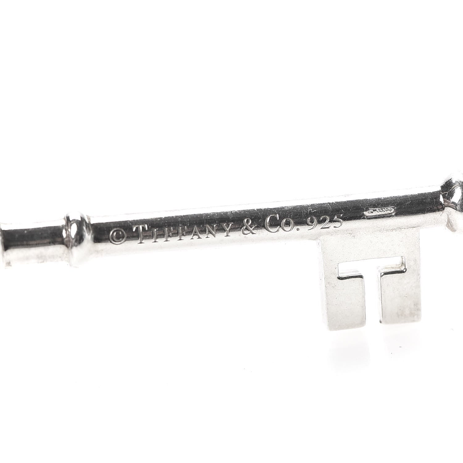 Tiffany Sterling Silver Diamond Large Blossom Key Pendant 4 of 5