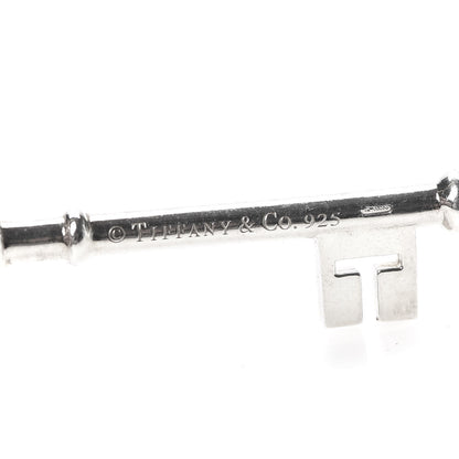 Tiffany Sterling Silver Diamond Large Blossom Key Pendant 4 of 5