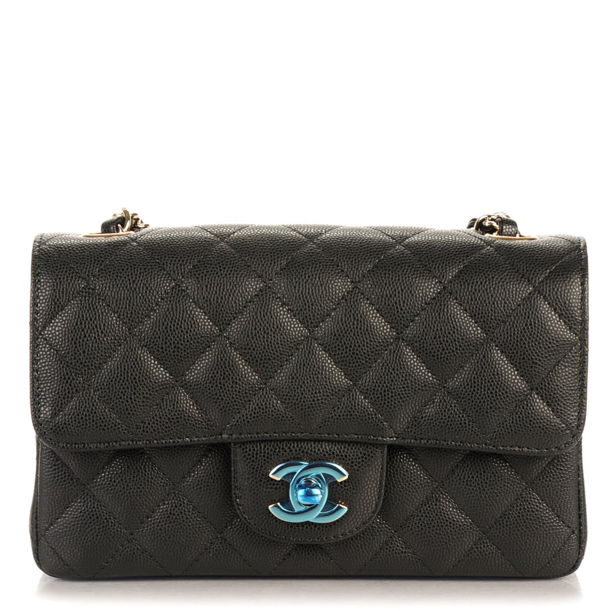 Caviar Quilted Mini Rectangular Flap Black