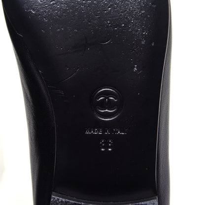Chanel Lambskin Patent Calfskin CC Cap Toe Ballerina Flats 36 Black 10 of 14
