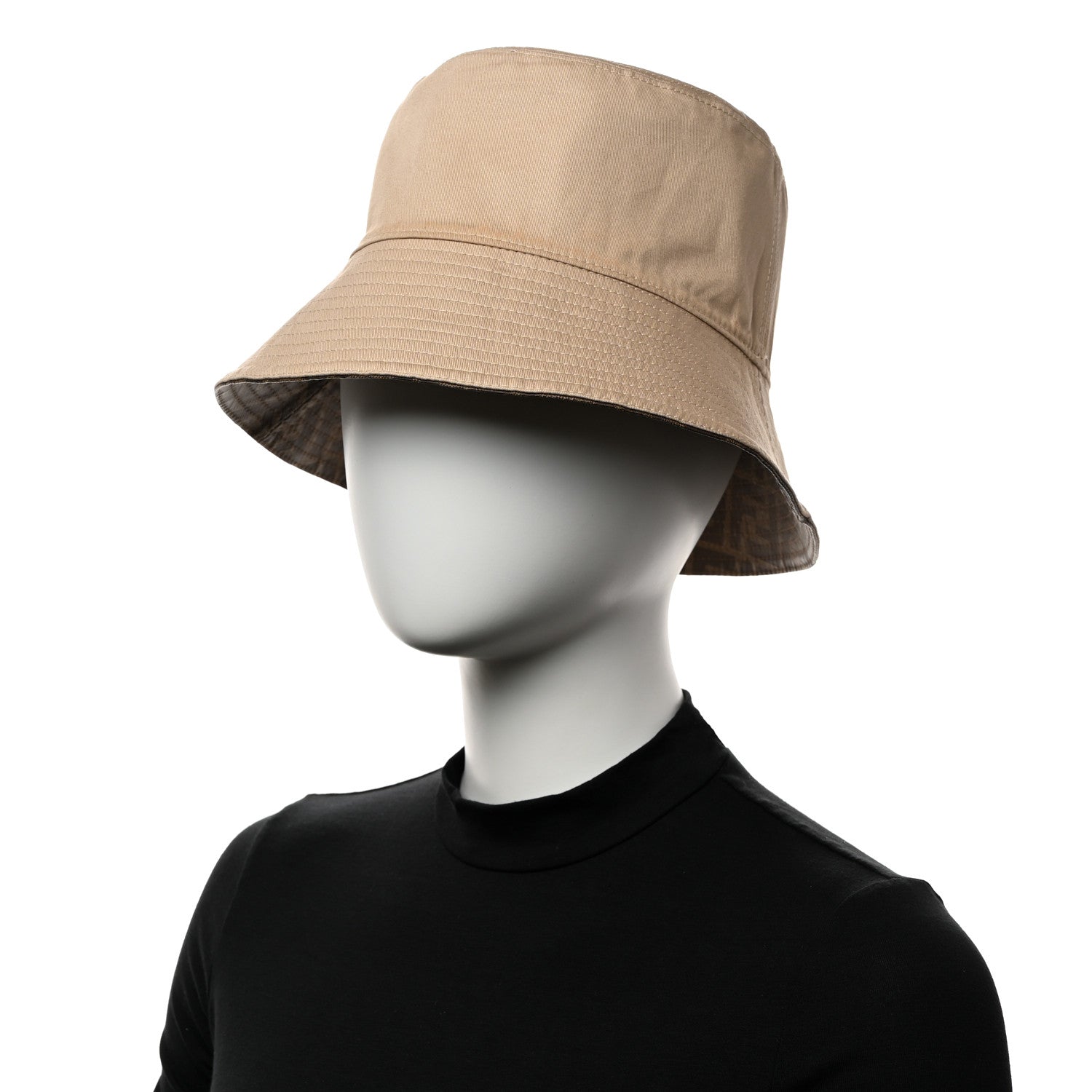 Fendi Technical Fabric FF Reversible Bucket Hat S Tobacco Beige 3 of 15