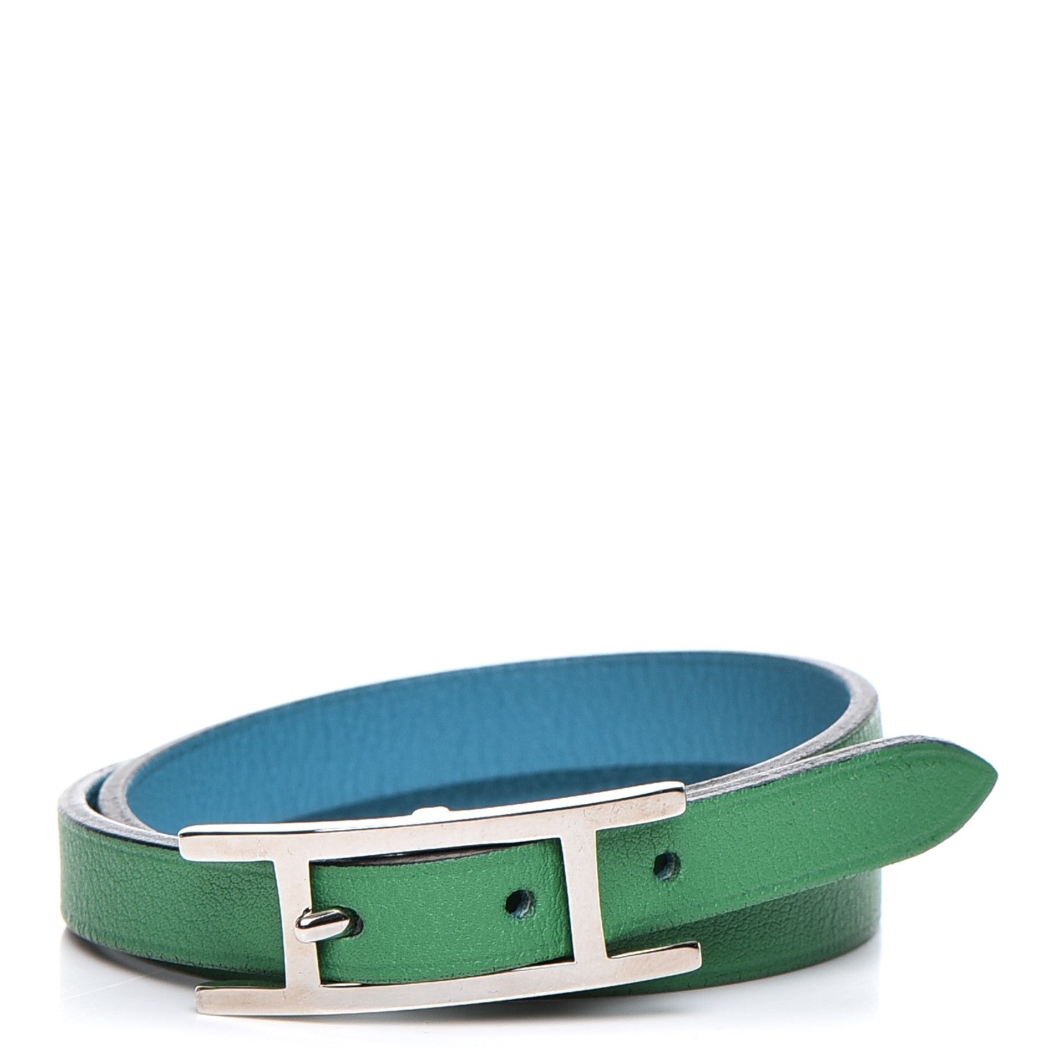 Hermes Swift Behapi Double Tour Bracelet XS Bambou Turquoise 1 of 7