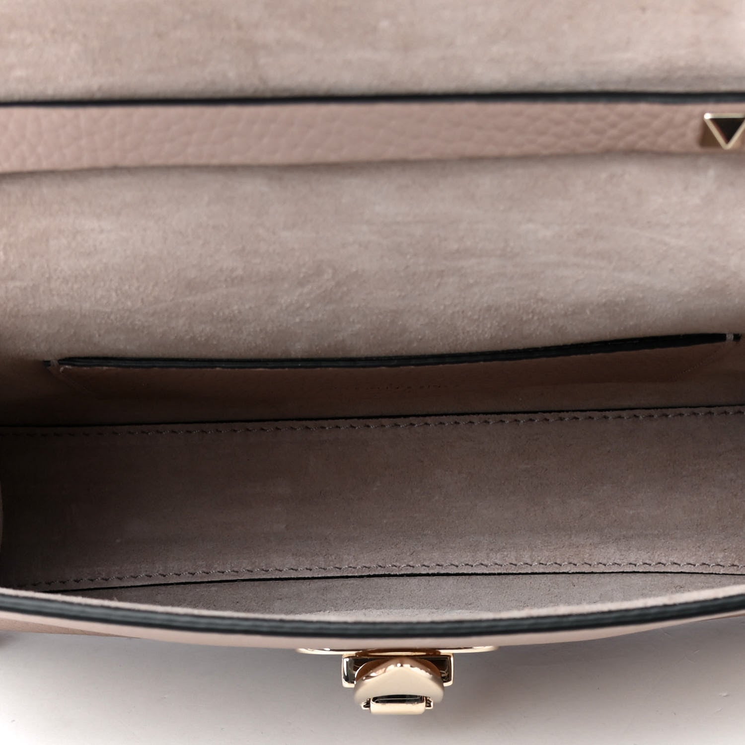 Valentino Garavani Pebbled Calfskin Medium Rockstud Flip Lock Crossbody Bag Poudre 4 of 4