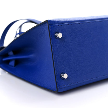 Hermes Chevre Mysore Horseshoe Kelly Sellier 28 Bleu Electrique Magnolia 7 of 9