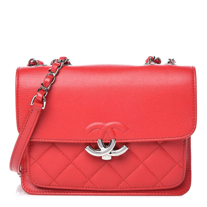 Chanel Grained Calfskin Quilted Small CC Box Flap Red 1 of 15