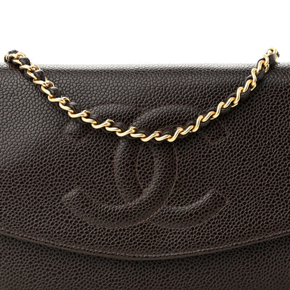 Chanel Caviar Timeless CC Wallet On Chain WOC Dark Brown 8 of 10