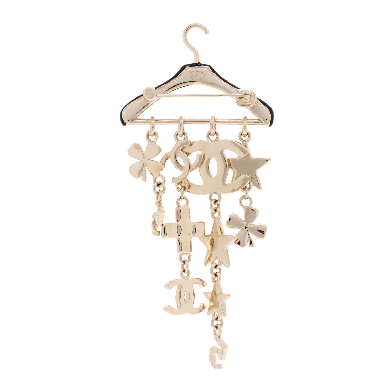 Chanel Crystal Gripoix CC Charms Hanger Brooch Gold 3 of 4
