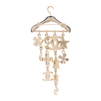 Chanel Crystal Gripoix CC Charms Hanger Brooch Gold 3 of 4