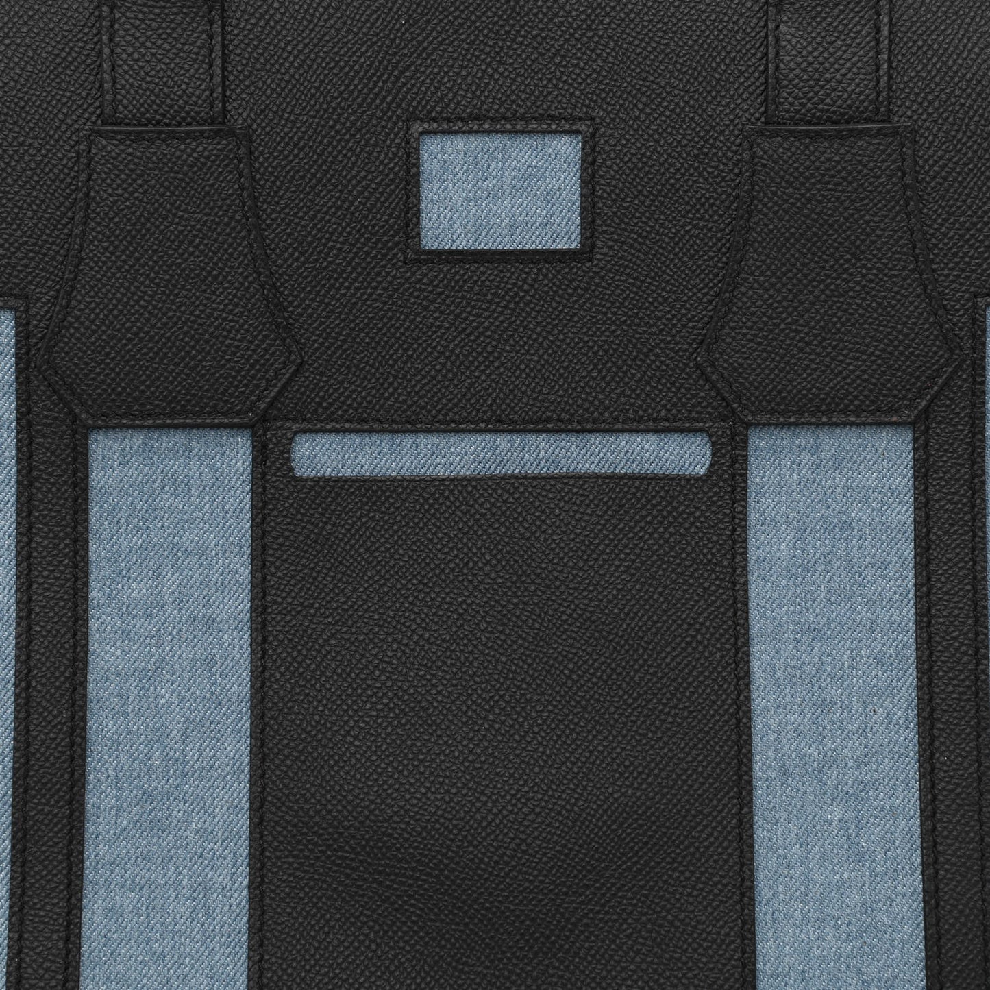 Denim Canvas Epsom Petit H Bell Tote Bag Black