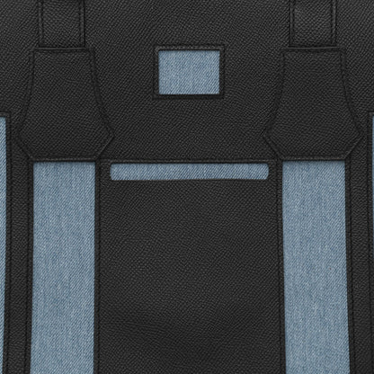 Hermes Denim Canvas Epsom Petit H Bell Tote Bag Black 7 of 10