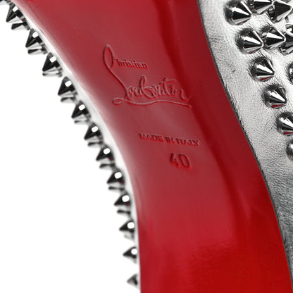 Christian Louboutin Metallic Nappa Condora Spikes 100 Pumps 40 Silver 6 of 7