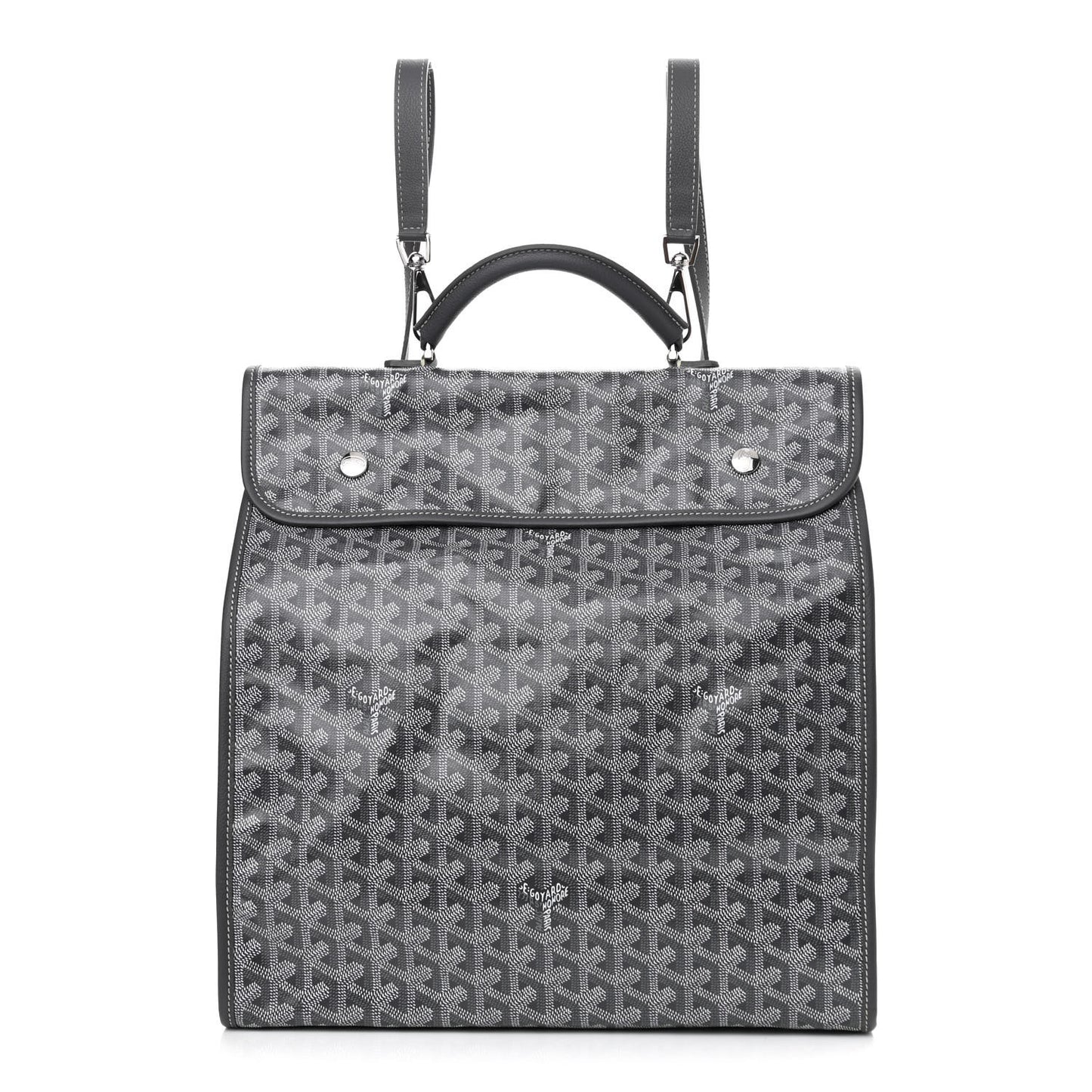Goyardine Saint Leger Soft Briefcase Backpack Grey