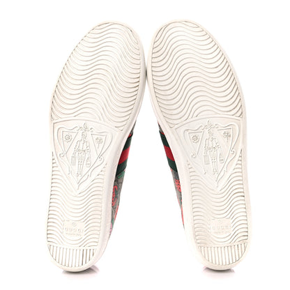 Gucci GG Supreme Monogram Strawberry Web Womens Ace Sneakers 40 Beige Multicolor Red Green 5 of 10