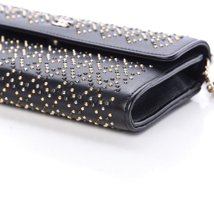Chanel Lambskin Studded Chain Wallet Black 10 of 12