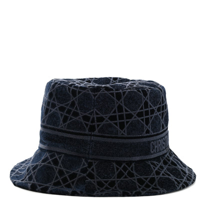 Christian Dior Velvet Cannage Bucket Hat 57 Blue 6 of 8
