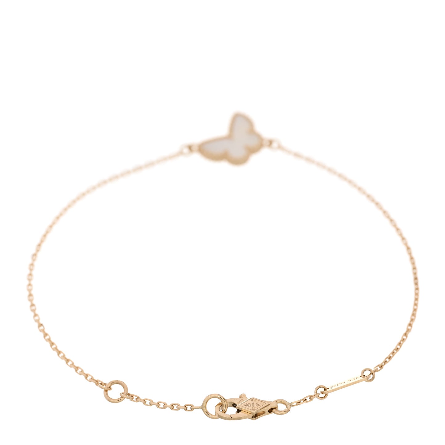 18K Yellow Gold Mother of Pearl Sweet Alhambra Butterfly Bracelet