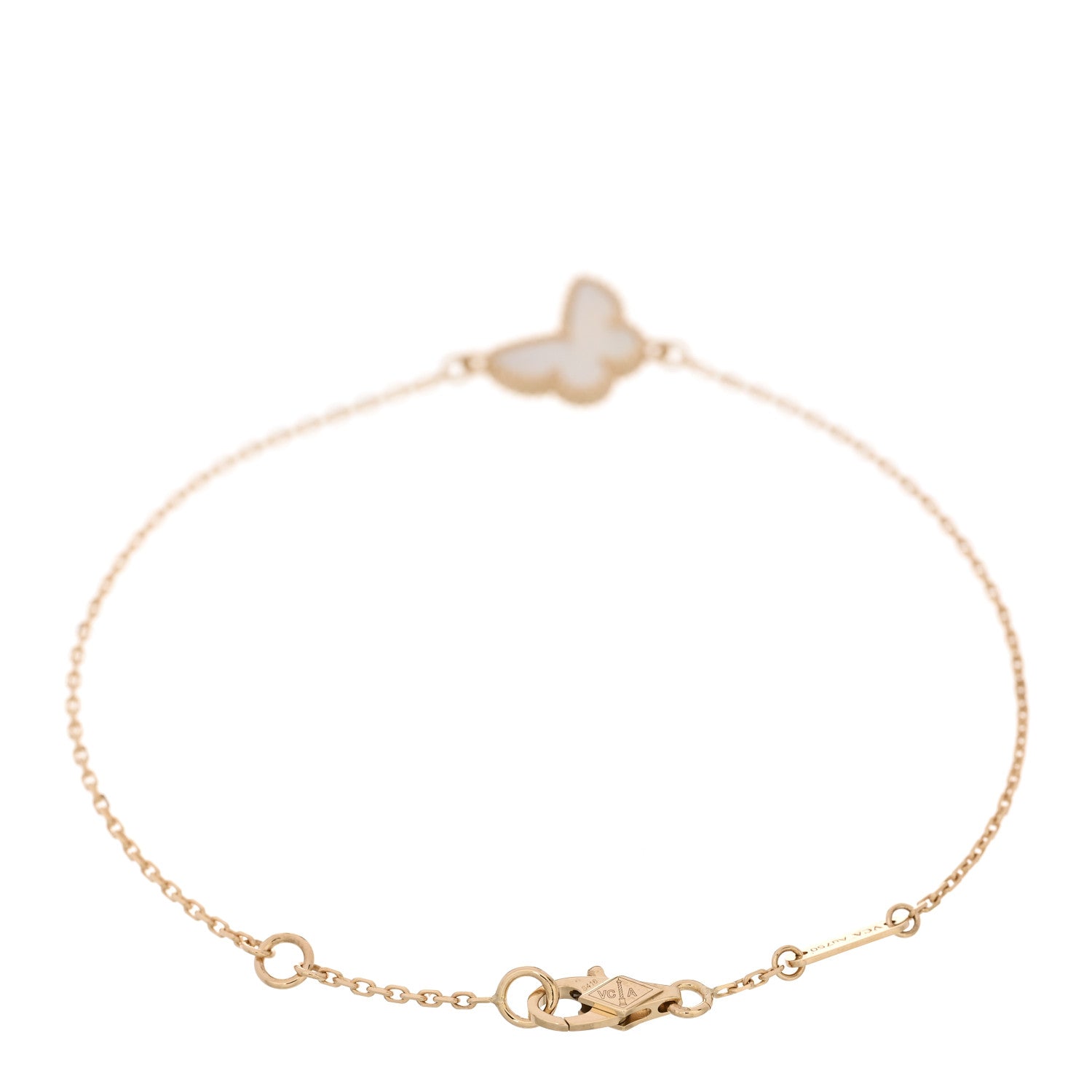 Van Cleef & Arpels 18K Yellow Gold Mother of Pearl Sweet Alhambra Butterfly Bracelet 2 of 5