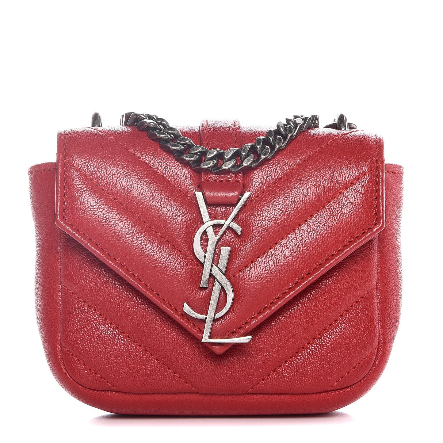 Sheepskin Matelasse Monogram Mini College Bag New Red