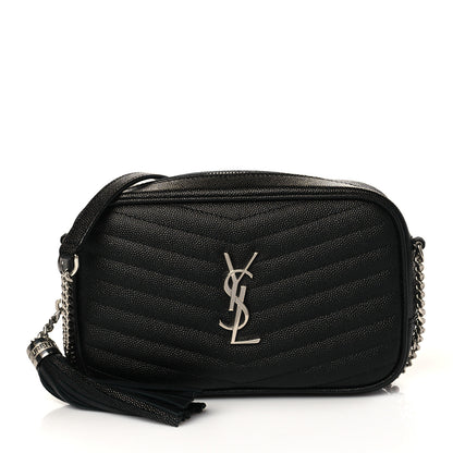 Saint Laurent Grain De Poudre Matelasse Monogram Mini Lou Camera Bag Black 1 of 11