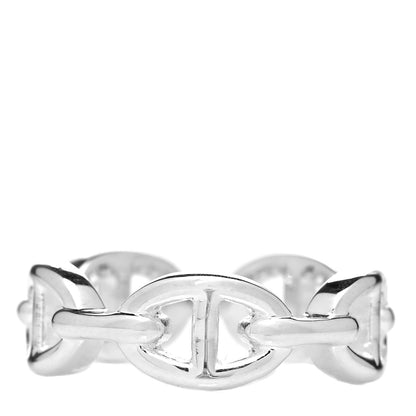 Hermes Sterling Silver PM Chaine d'Ancre Enchainee Band Ring 55 7.25 3 of 5