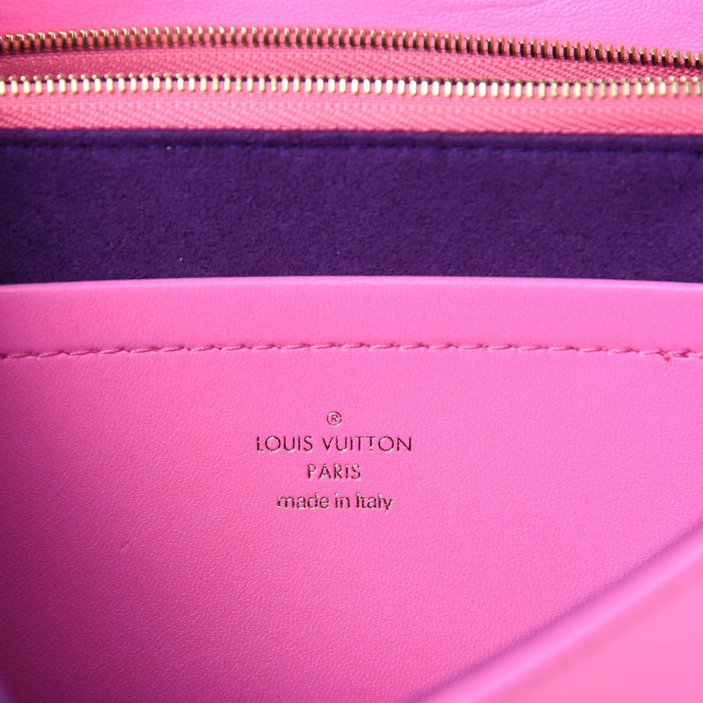 Lambskin Embossed Monogram Vuittamins Pochette Coussin Rose Violet
