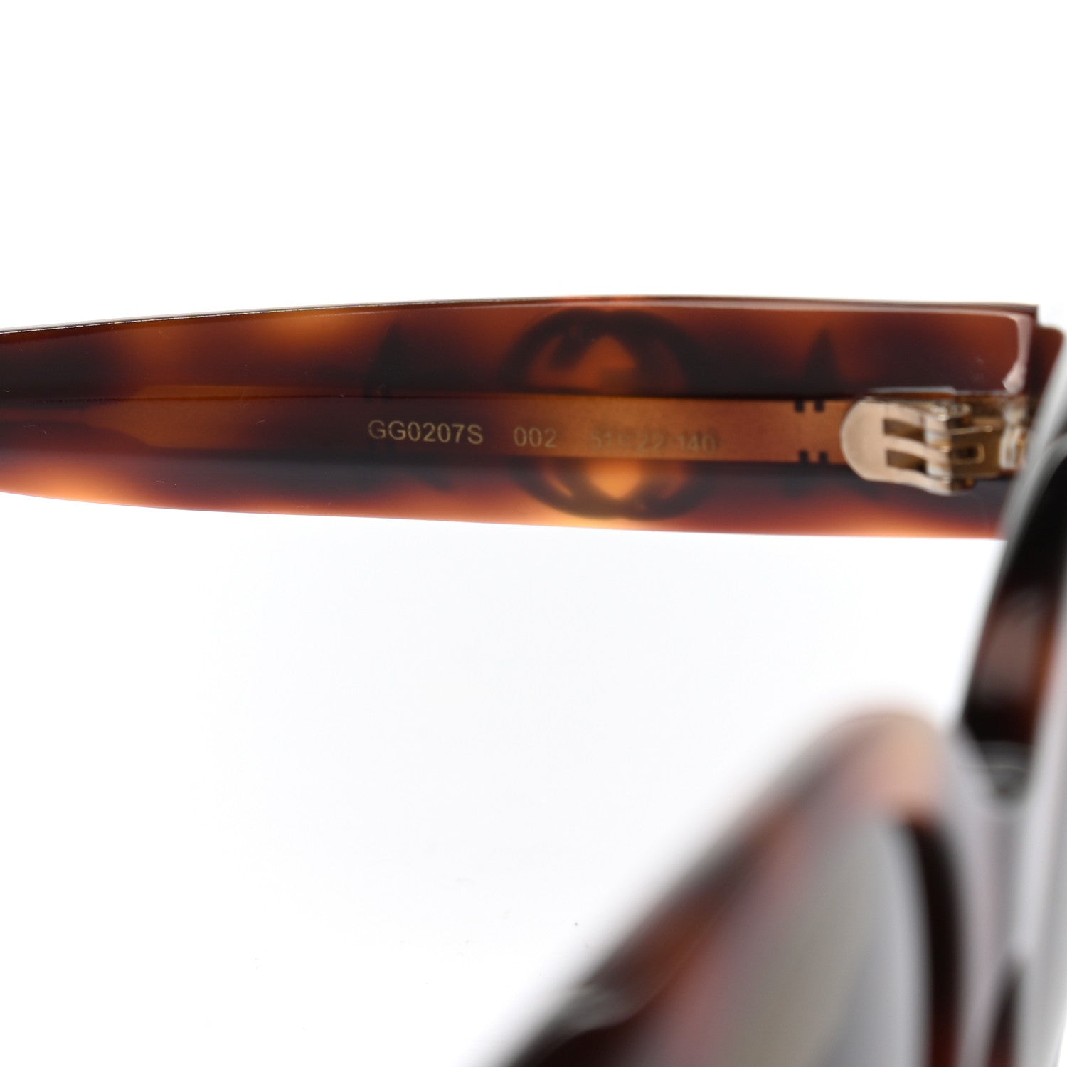 Gucci Acetate Round Frame GG Star Sunglasses GG0207S Tortoiseshell 5 of 7