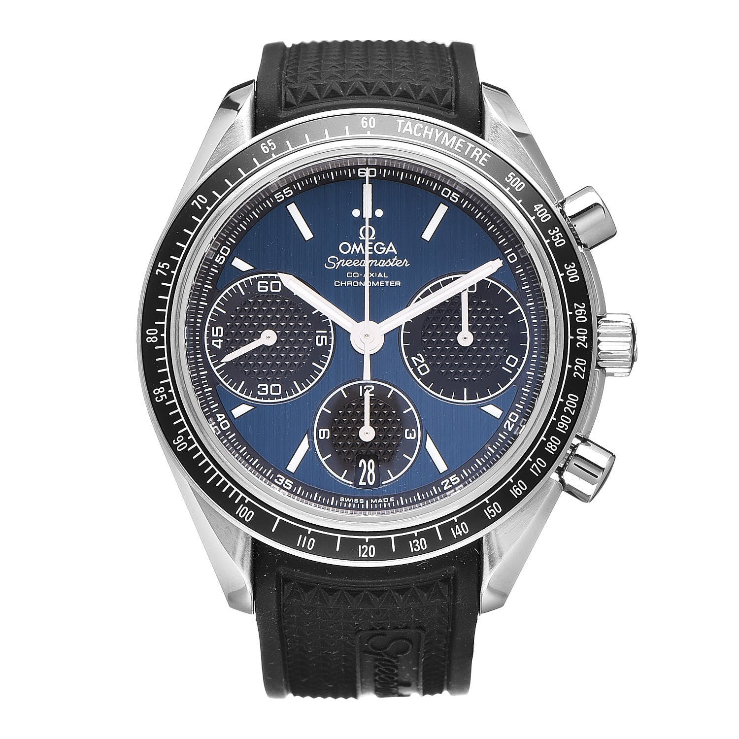 Omega Stainless Steel Rubber 40mm Speedmaster Racing Co-Axial Chronograph Automatic Watch Blue 326.32.40.50.03.001 1 of 9