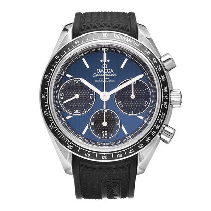 Omega Stainless Steel Rubber 40mm Speedmaster Racing Co-Axial Chronograph Automatic Watch Blue 326.32.40.50.03.001 1 of 9