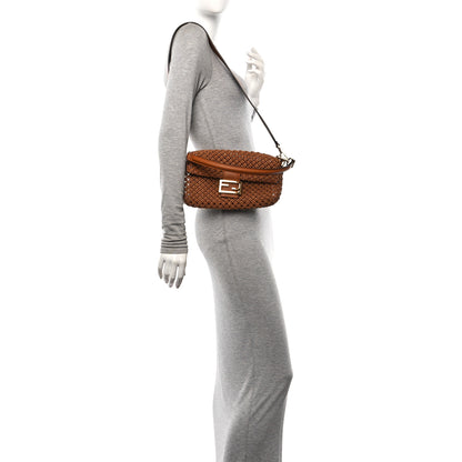 Fendi Straw Vitello King Woven Baguette Brandy 2 of 10